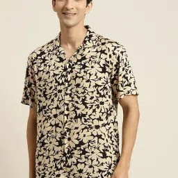 Hancock Black Relaxed Fit Print Shirts-image-0