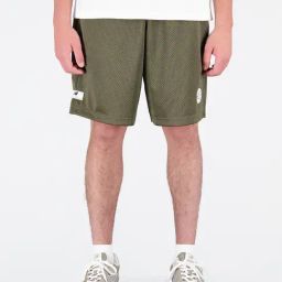 New Balance Green Self Design Regular Fit Sports Shorts-image-4