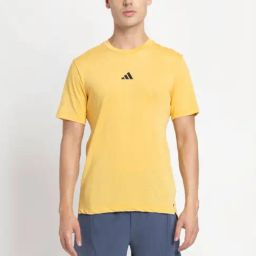 Adidas Orange Slim Fit Printed Sports T-Shirt-image-0