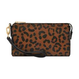 Fossil Brown Animal Effect Small Wristlet Pouch-30