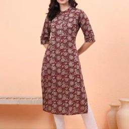 Aravalii Maroon Printed Kurti-image-51