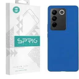 Sprig Liquid Silicone Back Cover for Vivo V27 Pro 5G (Blue)-image-66