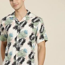 Hancock White Relaxed Fit Print Shirts-image-11