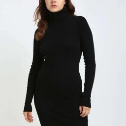 CALVIN KLEIN JEANS Black Cotton A-Line Dress-picture-42