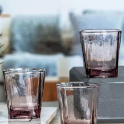Goodhomes Transparent & Red Glass Tumbler (0.17 L) - Set of 6-6