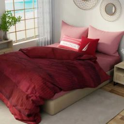 NAUTICA Hampton Maroon Satin Cotton 210 TC Double Comforter-image-66