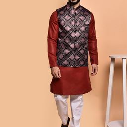 PRINTCULTR Men Regular Pure Cotton Kurta with Trousers-image-61