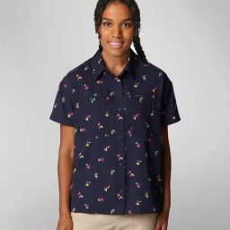 Columbia Blue Polyester Regular Shirt-image-100