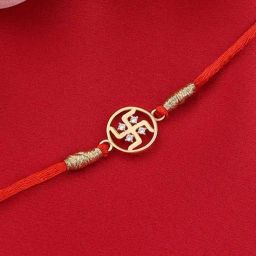 Ornate Jewels Ornate Jewels 925 Silver American Diamond Blessings Swastik Rakhi for Brother l-image-77