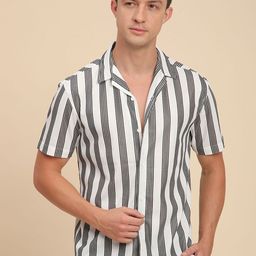 Voroxy Men Relaxed Opaque Striped Casual Shirt-image-87