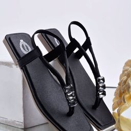 Stylestry Women Square Toe T-Strap Flats-1