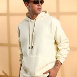 Campus Sutra Yellow Cotton Regular Fit Hooded Sweatshirt-image-14