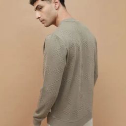Code By Lifestyle Brown Regular Fit Self Pattern Sweatshirt image 2