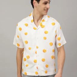 Free Authority White Regular Fit Dragon Ball Z Printed Shirt-image-97