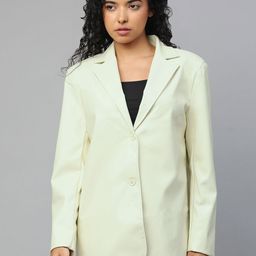 London Rag Faux Leather Oversized Blazer-image-50