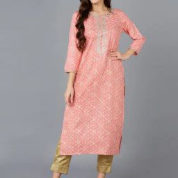 Vaamsi Peach Embroidered Straight Kurta-image-45