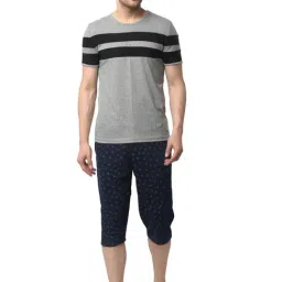 Vimal Jonney Multi Cotton Regular Fit Striped Nightwear Set-image-27