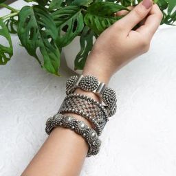 Teejh Silver-Plated Archita Stacked Bracelets for Women - Set of 3-40