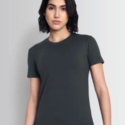 Dcyphr Charcoal Regular Fit Logo Printed Sports T-Shirt-13