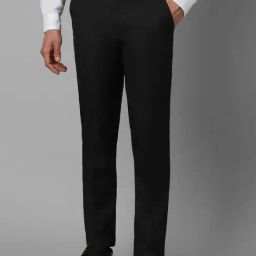 Louis Philippe Black Slim Fit Texture Trousers-picture-5