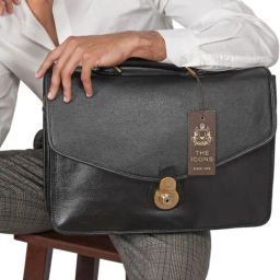 Hidesign Black Leather Medium Messenger Bag-image-48
