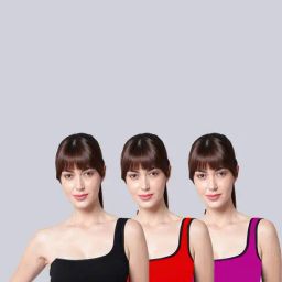 AROUSY Red & Black Cotton Beginner's Bra - Pack Of 3-picture-46
