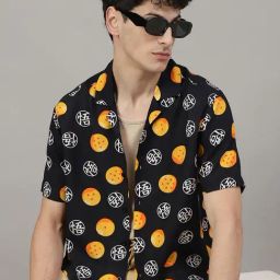 Free Authority Black Regular Fit Dragon Ball Z Printed Shirt-image-67