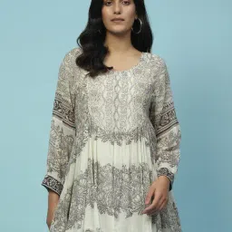 aarke Ritu Kumar WHITE Floral Print Kurti-image-82