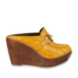 Catwalk Women's Yellow Mule Wedges-image-35