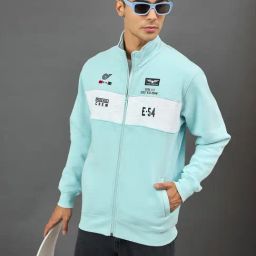 Club York Blue Fleece Regular Fit Print Sweatshirt-35