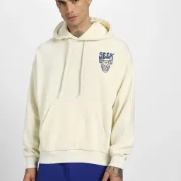 Veirdo Off White Loose Fit Graphic Print Oversized Hooded Sweatshirt-picture-35