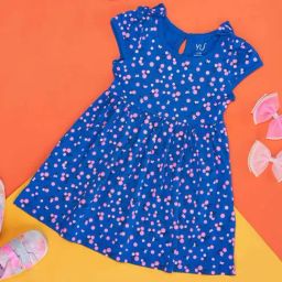 YU by Pantaloons Kids Blue Cotton Floral Print Dress-picture-18