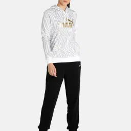 Puma White Graphic Print Hoodie image 5