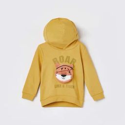 Juniors by Lifestyle Kids Mustard Printed Regular Fit Hoodie-image-97