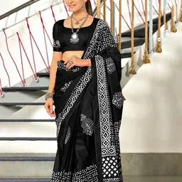 Ravi Janki Suit & Sarees Ethnic Motifs Printed Pure Cotton Ready to Wear Saree-picture-39