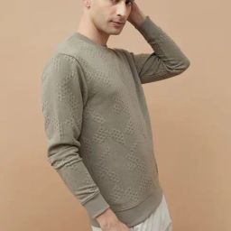 Code By Lifestyle Brown Regular Fit Self Pattern Sweatshirt image 3