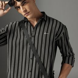 FCUK Pure Cotton Striped Drop-Shoulder Sleeves Relaxed Fit Casual Shirt-image-23