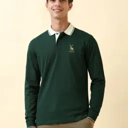 Allen Solly Green Cotton Regular Fit Polo T-Shirt-picture-32