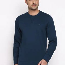 Van Heusen Athleisure Regular Fit Ultra Soft Crew Neck Solid Sweatshirt - Teal-picture-9