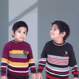 GTWO Unisex Kids Pack of 2 Striped Pullover Sweaters-image-18