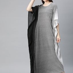 Cottinfab Printed Kimono Sleeve Crepe Kaftan Maxi Dress-picture-41