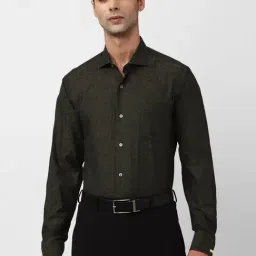 Van Heusen Olive Cotton Regular Fit Printed Shirt-picture-42