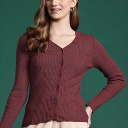DressBerry Women Ribbed Acrylic Cardigan-image-19