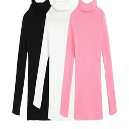 DESNUDA Kids Pack Of 3 High Neck Woollen Pullovers-picture-6