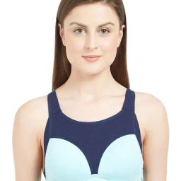 Soie Mint Blue Non Wired Padded Sports Bra-image-12
