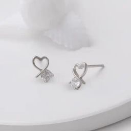 GIVA 92.5 Sterling Silver Mini Heart Earrings for Women-image-74