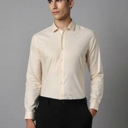 Louis Philippe Beige Cotton Slim Fit Shirt-picture-13