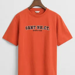 GANT Boys Graphic Printed Round Neck Cotton Relaxed Fit T-shirt-image-5