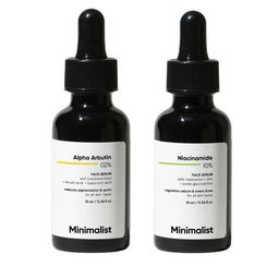 Minimalist Set of Alpha Arbutin 02% & Niacinamide 10% Face Serum - 10 ml each-50