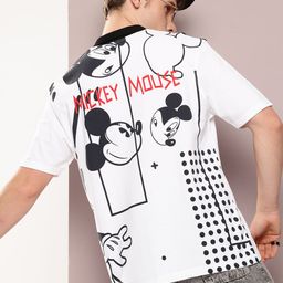Kook N Keech Disney Mickey Mouse Printed Polo Collar Drop-Shoulder Pure Cotton T-shirt-image-44